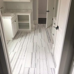 Bianco Vena 5 Bianco Vena 12x24 Marble Tile Bathroom Floor Pic