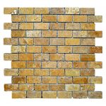 Gold 1"x2" Travertine Mosaic 1 Gold-Travertine-1×2-Mosaic-Product-Pic