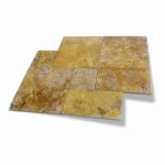 Gold French Pattern Travertine Paver 1 Gold-Travertine-French-Pattern-Paver-Product-Pic