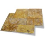 Gold French Pattern Travertine Tile 2 Gold Travertine French Pattern Tile Product Pic