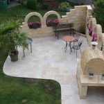 Ivory French Pattern Travertine Paver 7 Ivory-French-Pattern-Barbecue-Area-Design-Pic