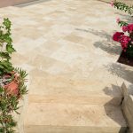 Ivory French Pattern Travertine Paver 2 Ivory-Patio-French-Pattern-Paver-Design-Pic