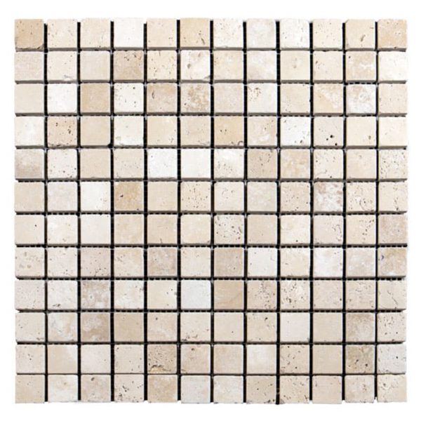Ivory-Travertine-Tumbled-1x1-Mosaic-Product-Pic