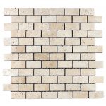 Ivory 1"x2" Travertine Mosaic 1 Ivory-Travertine-Tumbled-1×2-Mosaic-Product-Pic
