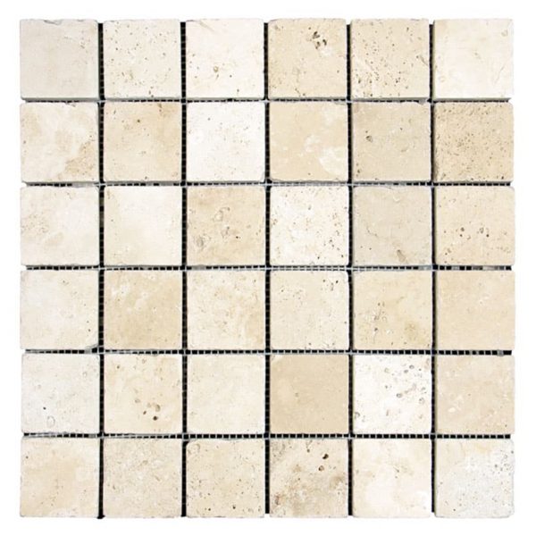 Ivory-Travertine-Tumbled-2x2-Mosaic-Product-Pic