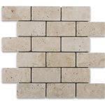 Ivory 2"x4" Travertine Mosaic 1 Ivory-Travertine-Tumbled-2×4-Mosaic-Product-Pic