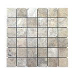 Silver 2"x2" Travertine Mosaic 1 Silver-Travertine-2×2-Mosaic-Product-pic