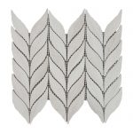 White Wood Olive Leaves Limestone Mosaic 1 White-Wood-Olive-Leaves-Limestone-Mosaic-Tile-Product-Pic