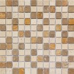 Mix-Multi Color 1"x1" Travertine Mosaic 1 1×1-Mix-Multi-Color-Tumbled-Travertine-Mosaic