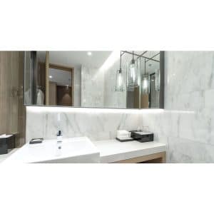 White Carrara 26 white carrara 12x24 marble tile bathroom pic
