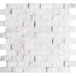 White Carrara 1"x2" Splitface Ledger 1 white carrara 1x2 splitface ledger