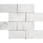 White Carrara 3"x6" Subway Marble Mosaic 1 white carrara 3x6 subway marble mosaic